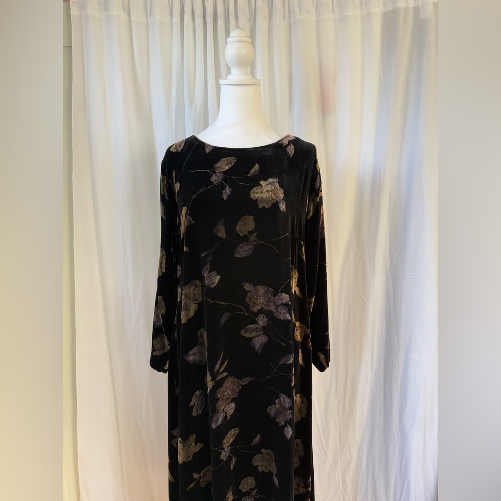 Kiko vintage long suede floral dress. Size M/ 22 - Picture 3 of 8